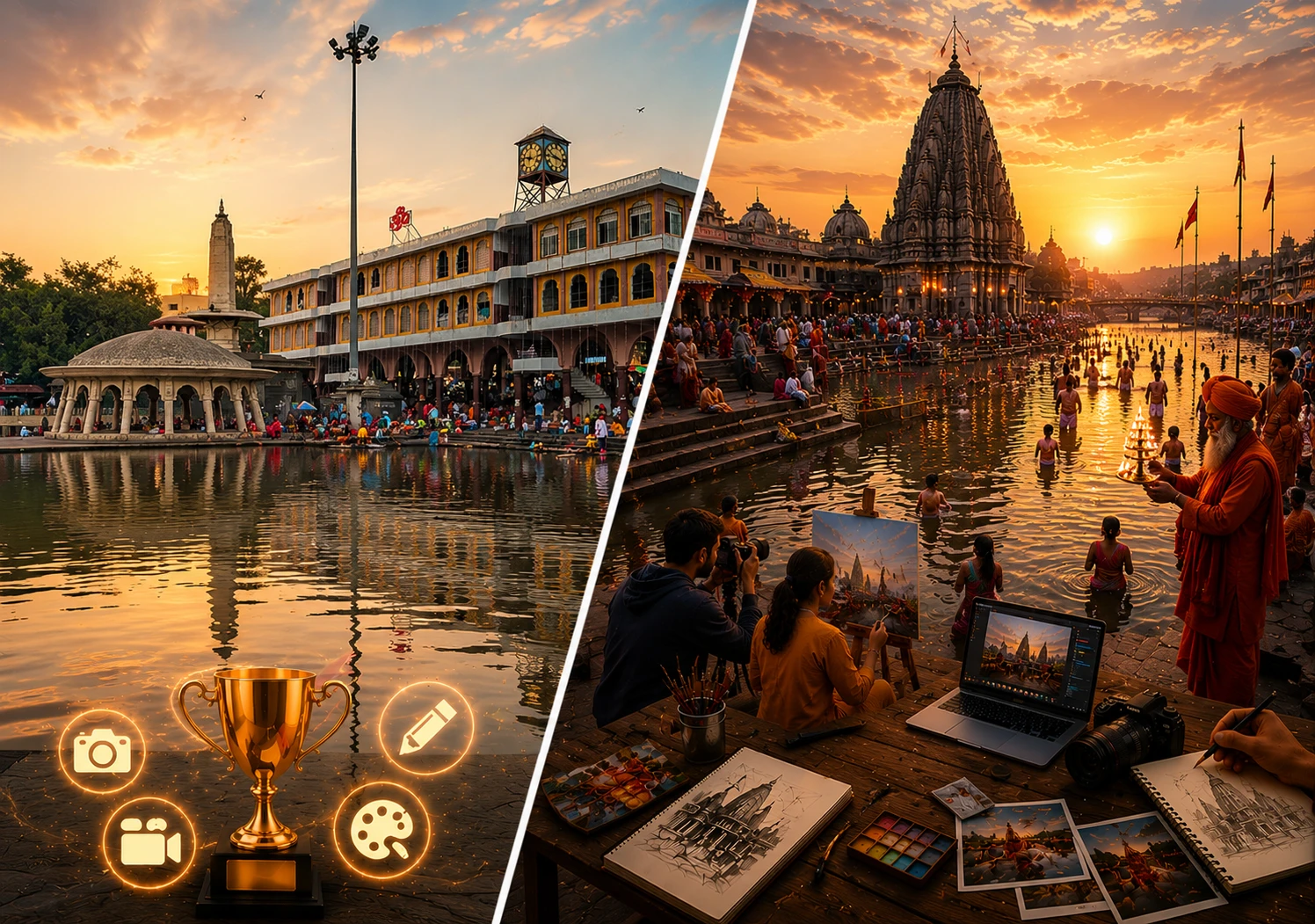 नासिक कुंभ २०२७ प्रतियोगिताओं में रचनात्मक प्रतिभाओं की सहभागिता का प्रेरणादायक दृश्य